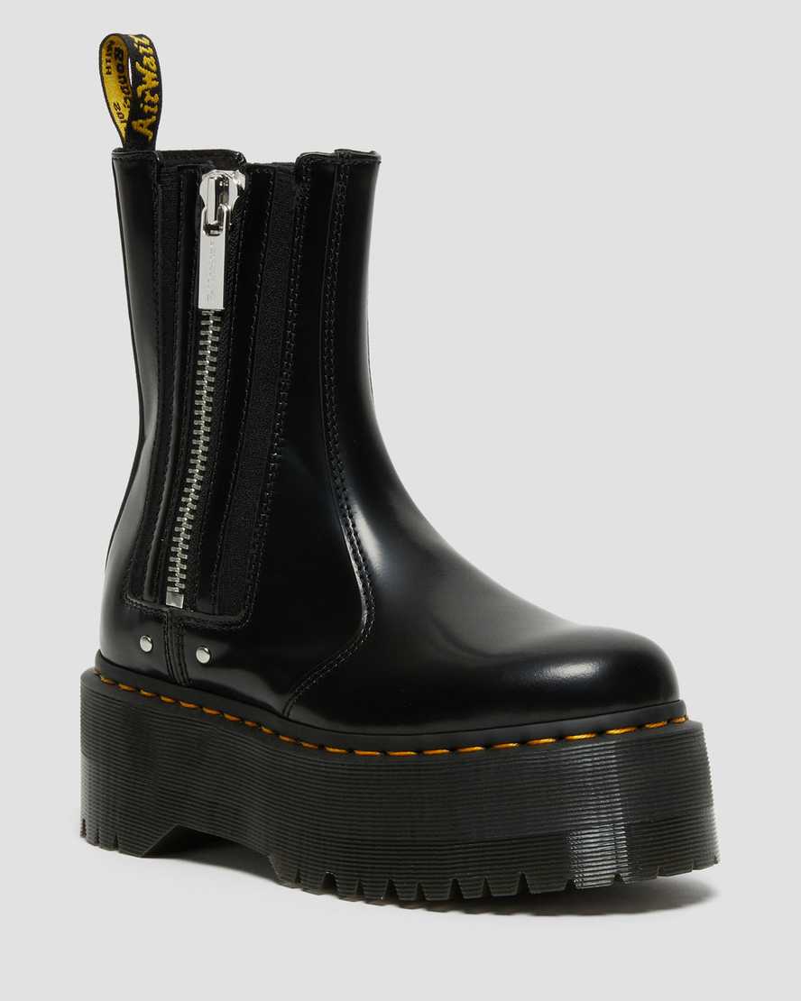 Dr. Martens 2976 Max Nahka Naisten Chelsea Nilkkurit - Mustat Nilkkurit [061-CHBUXK]